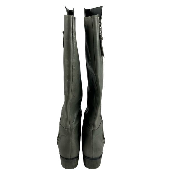 Elliot Lucca Knee High Gray Boots Leather Upper 7 1/2 Gently Worn-Nice! - Picture 6 of 12
